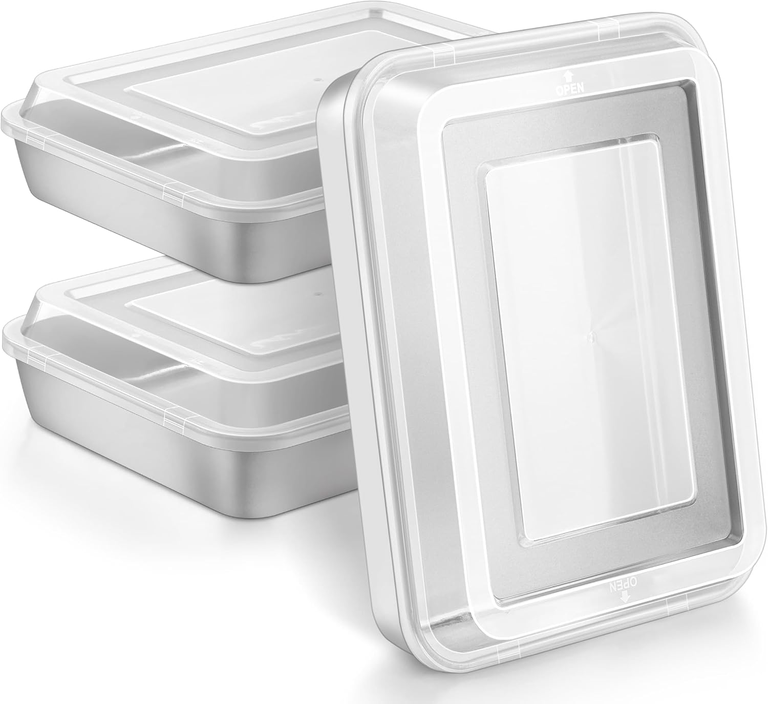 Herogo 9 x 12 Inch Baking Pan with Lid Set (3 Pans + 3 Lids)