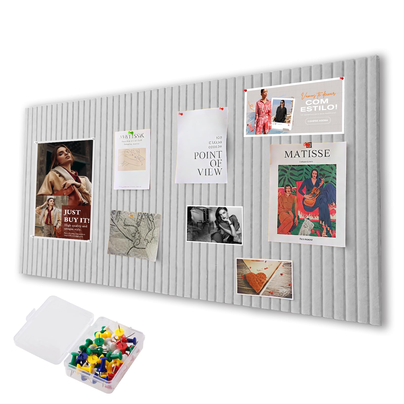 Große Pinnwand Selbstklebende Filz 40x80cm - Mit 35 bunten Nageln - Selbstklebende Filz-Steckplatte mit Klebefasern zur Wanddekoration in der Kinderküche, Schule & DIY, Memo, Bild und Ereignis,Grau