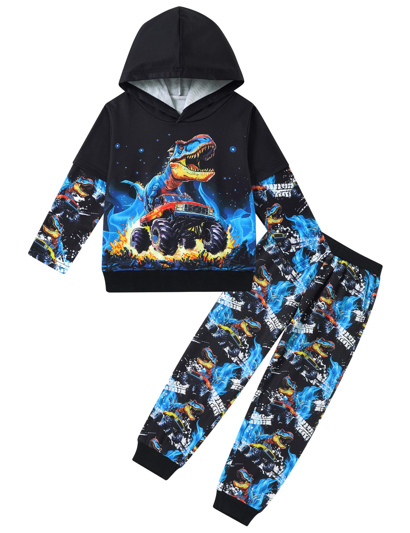 Boys Hoodie Pant Set Graphic Print Kids Sweatshirt