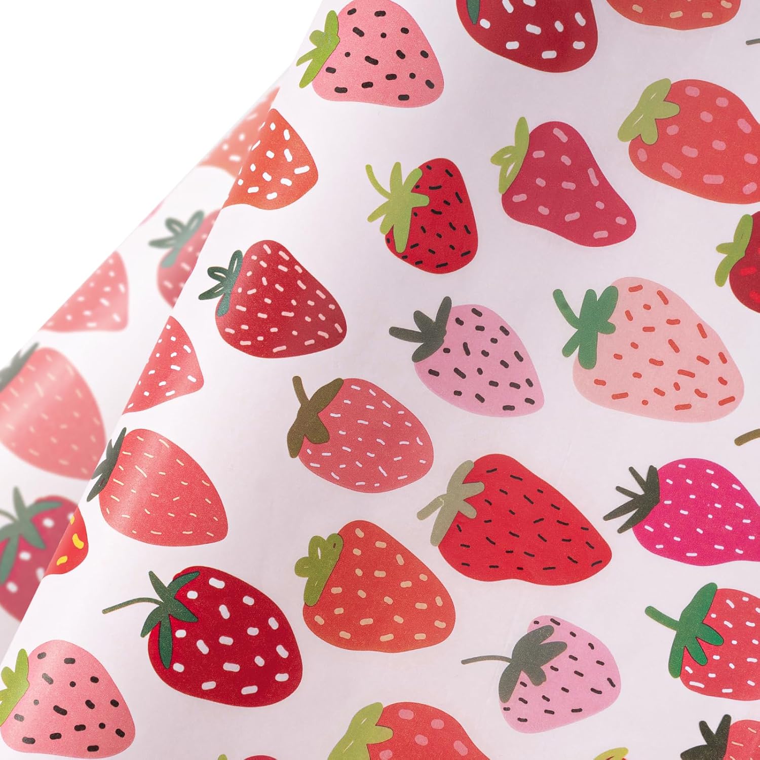 WRAPAHOLIC Strawberry Wrapping Tissue Paper - 30 Sheets 14 x 20 Inch Sweet Fruits Strawberry Tissue Paper Bulk for Summer, Birthday, Wedding, Bridal Shower, Art Craft, Party Favor Decoration