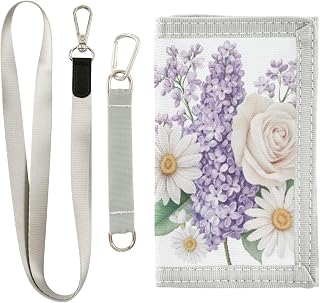 Carteras para niños y niñas, cartera triple para niños, pequeña, color morado, lavanda, rosa, margarita, con cremallera, bolsillo para monedas, monedero de regalo, Margarita púrpura lavanda