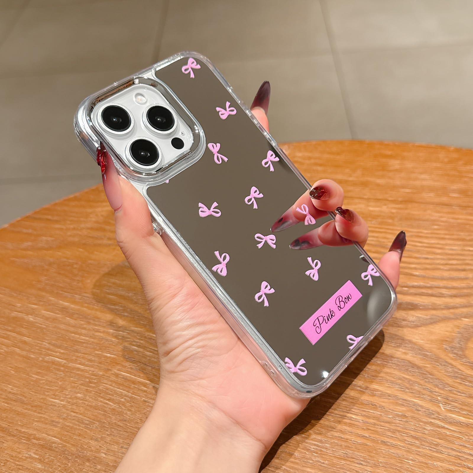 Compatible with iPhone 11 Pro Case(10FT Military Grade Drop Protection),with Pink Bow Pattern,Hard Shell Shockproof Cover 02Bow-11 Pro
