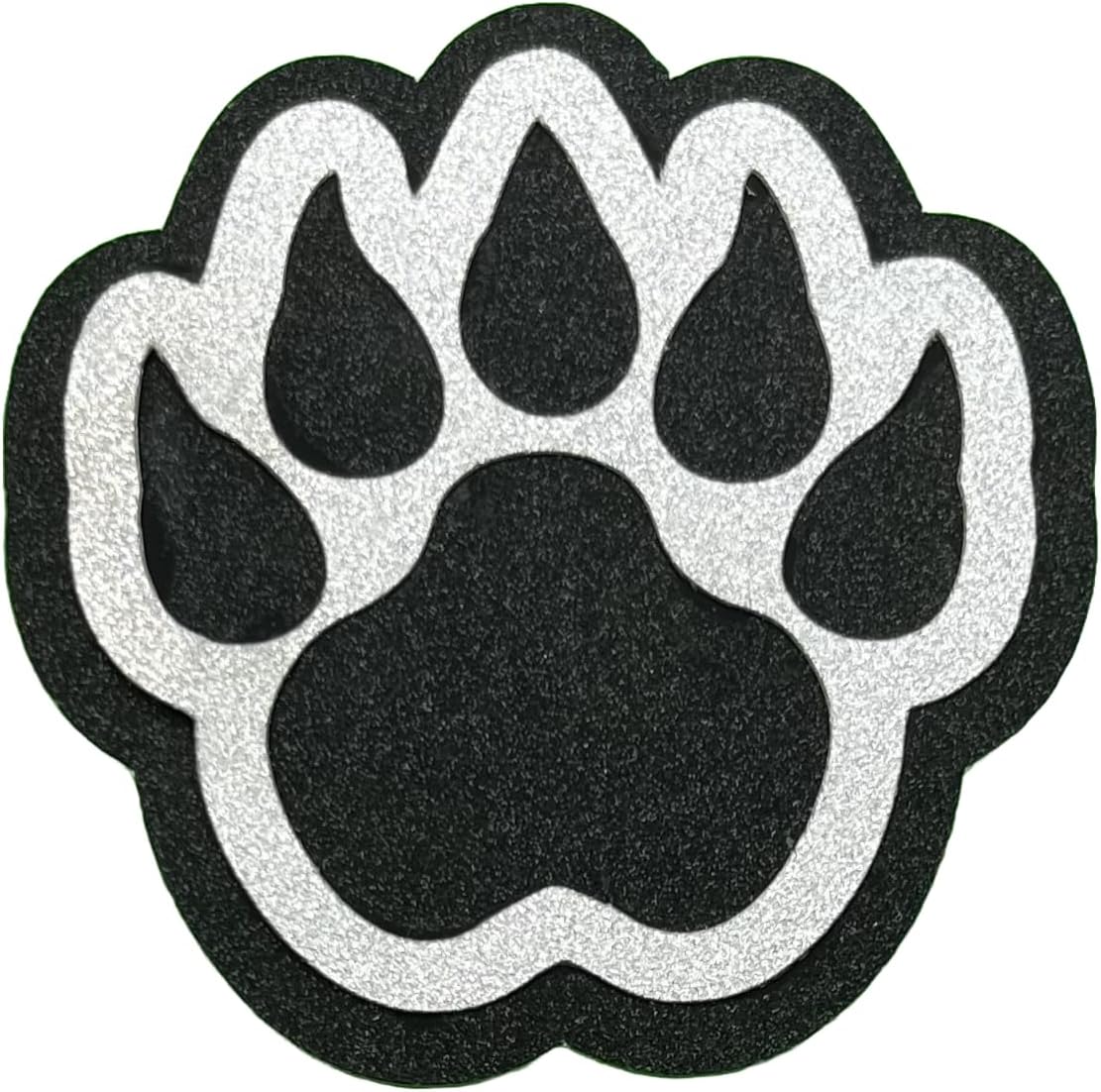 Glitter Paw Cutouts for Homecoming Mums and Crafts, Assorted Colors (1, Black, Bear Paw- 3.8" x 3.8")