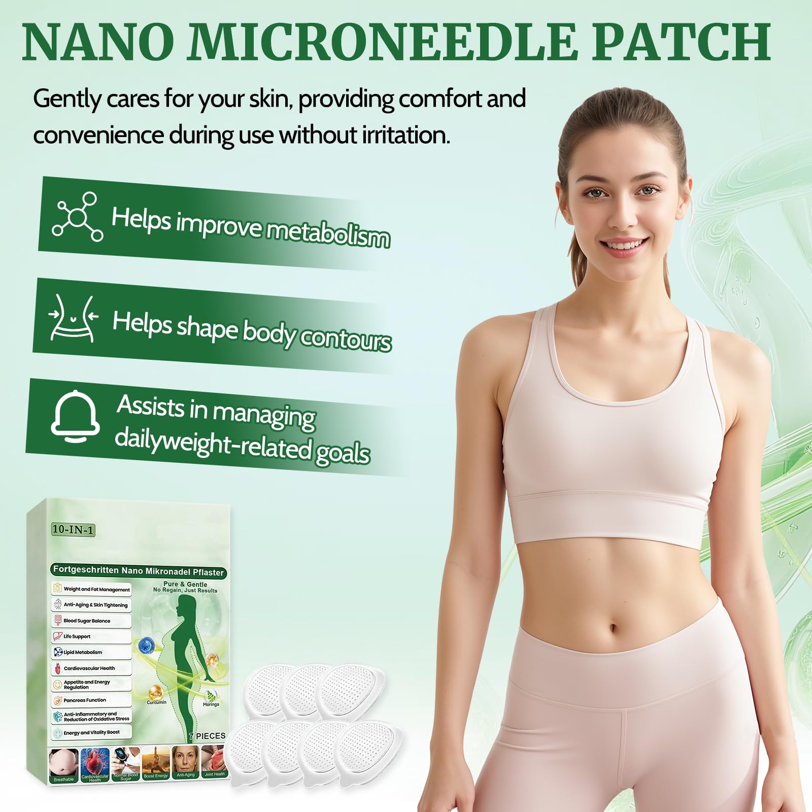 2 confezioni di cerotti dimagranti alla Moringa 10 in 1,cerotti dimagranti con nano microaghi,cerotti alla Moringa 10 in 1,dimagranti e rassodanti,per uomini e donne - 3
