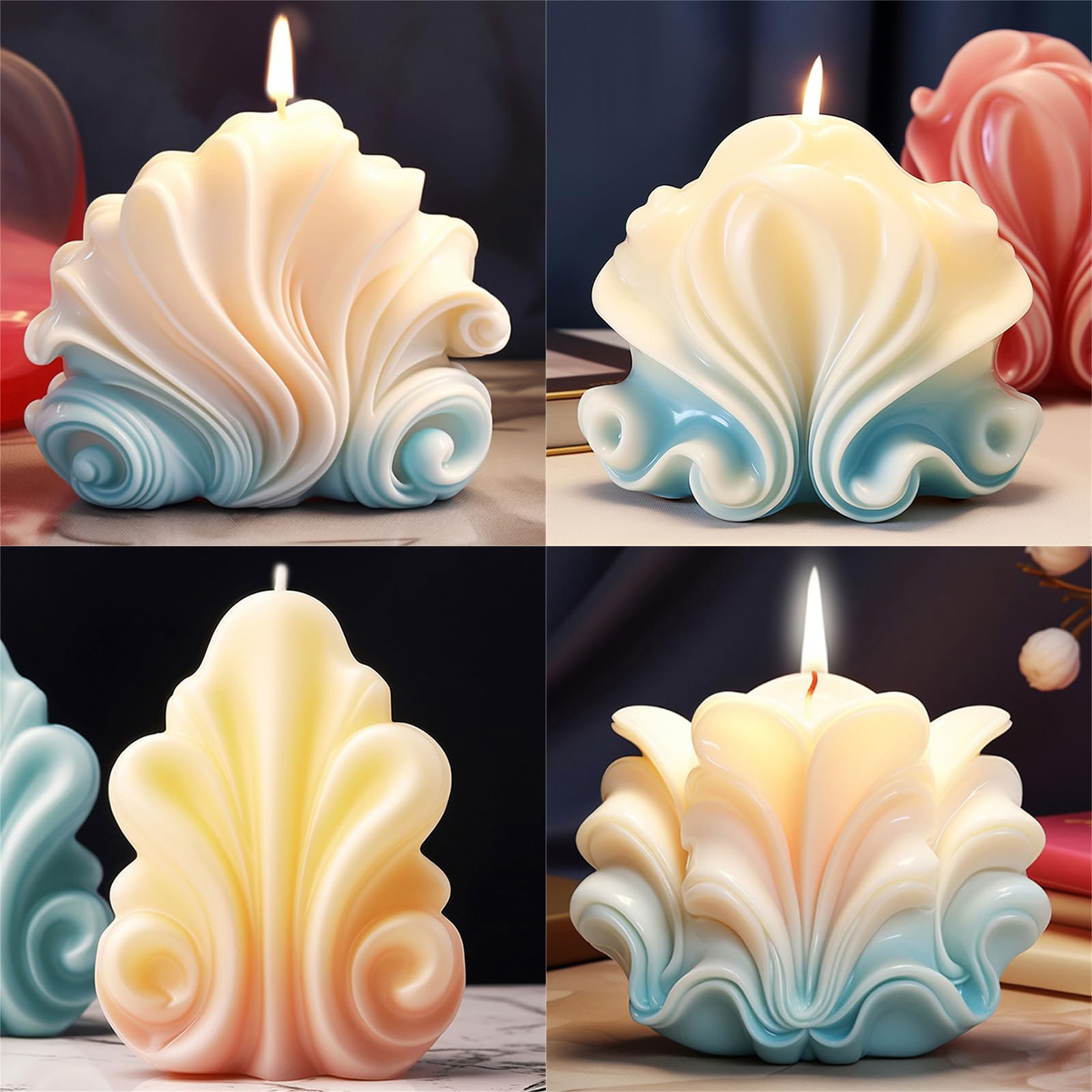 Stampo In Silicone A Forma Di Conchiglia - Per Candele, Gesso, Resina E Cemento | Fai Da Te Decorativo