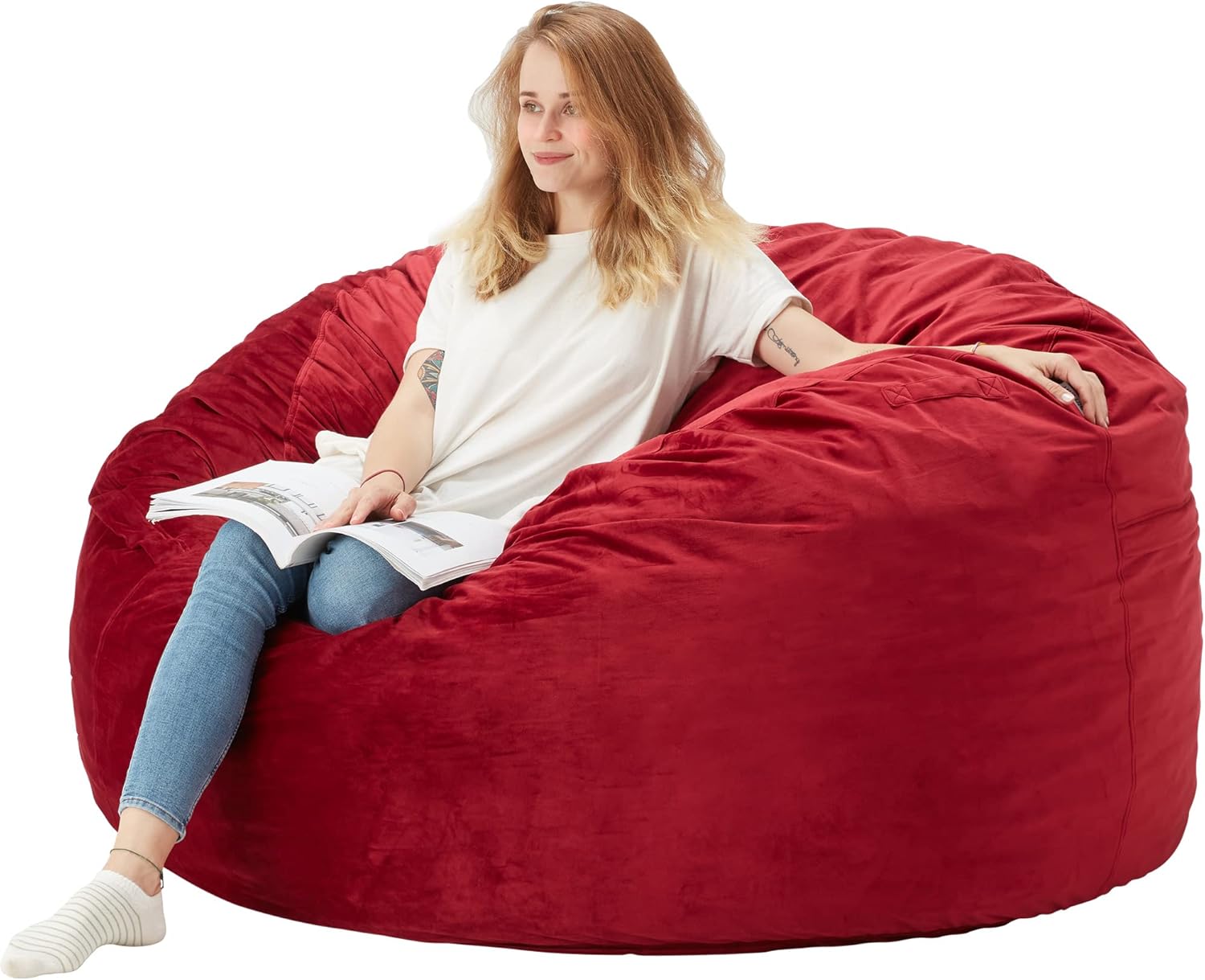 Azaeahom Bean Bag Chair：Large 5' Bean Bags with Memory Foam