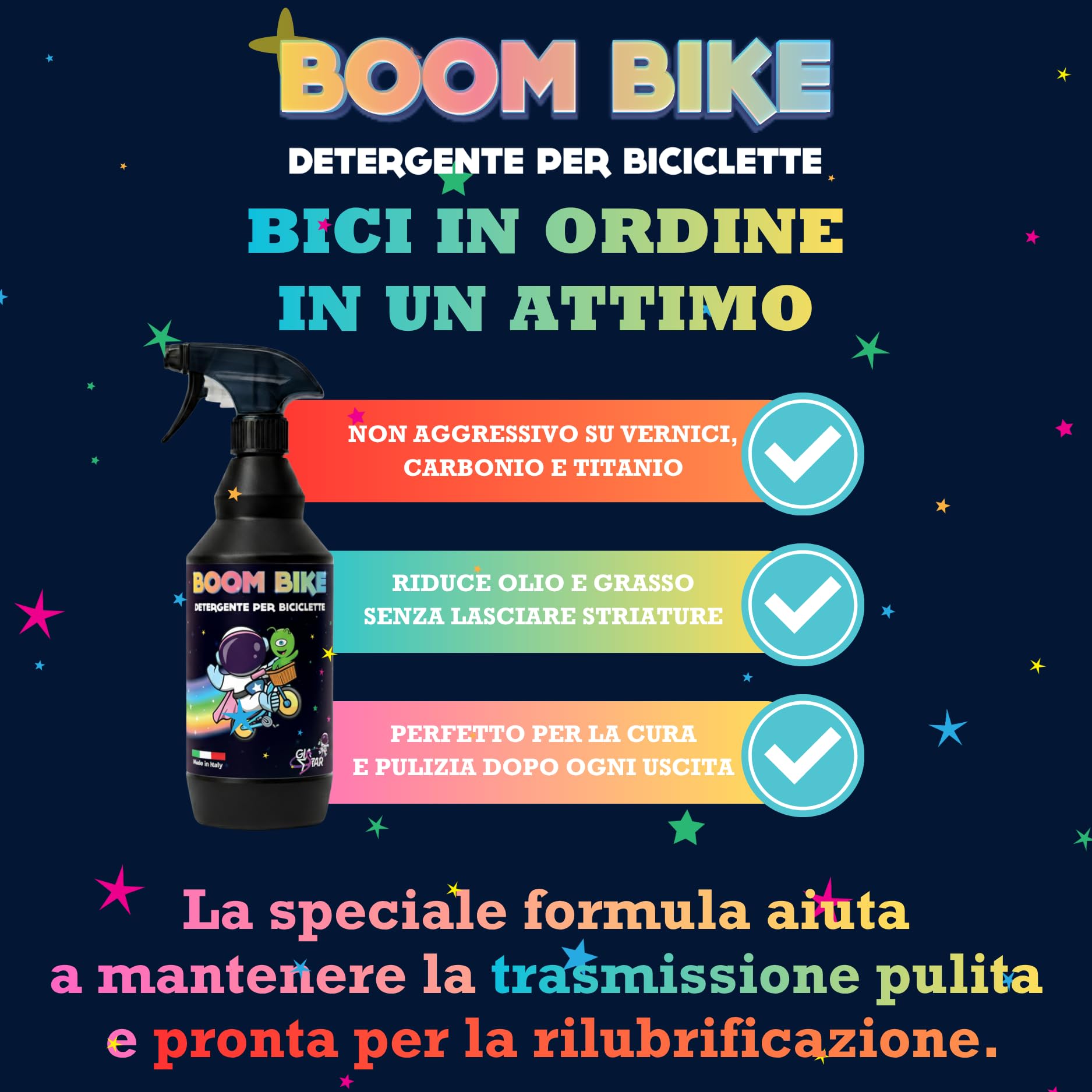 Detergente Bici BOOM BIKE | Sgrassatore Catena e Telaio per Pulizia Profonda MTB, Bici da Corsa ed E-Bike