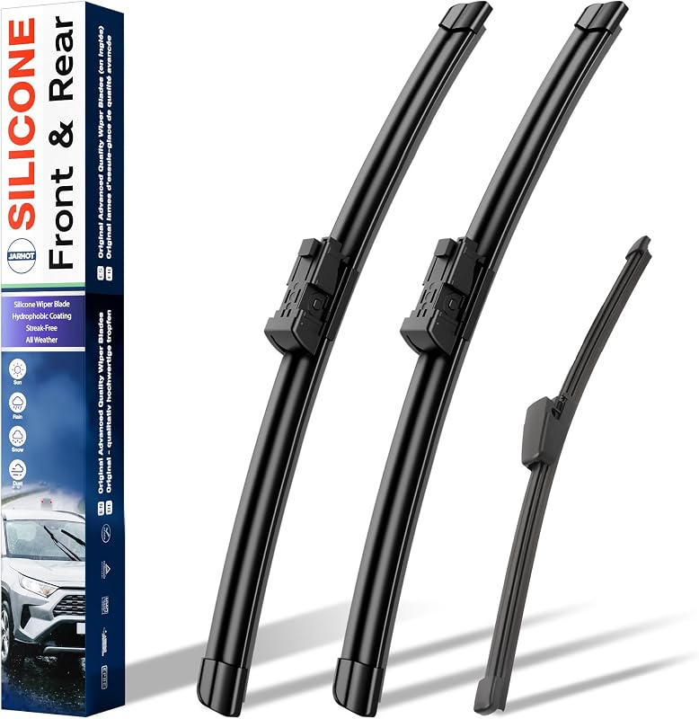 Palhetas de limpador de para-brisa em silicone JARHOT para Ford EcoSport 2018–2022 – Kit com 3 peças