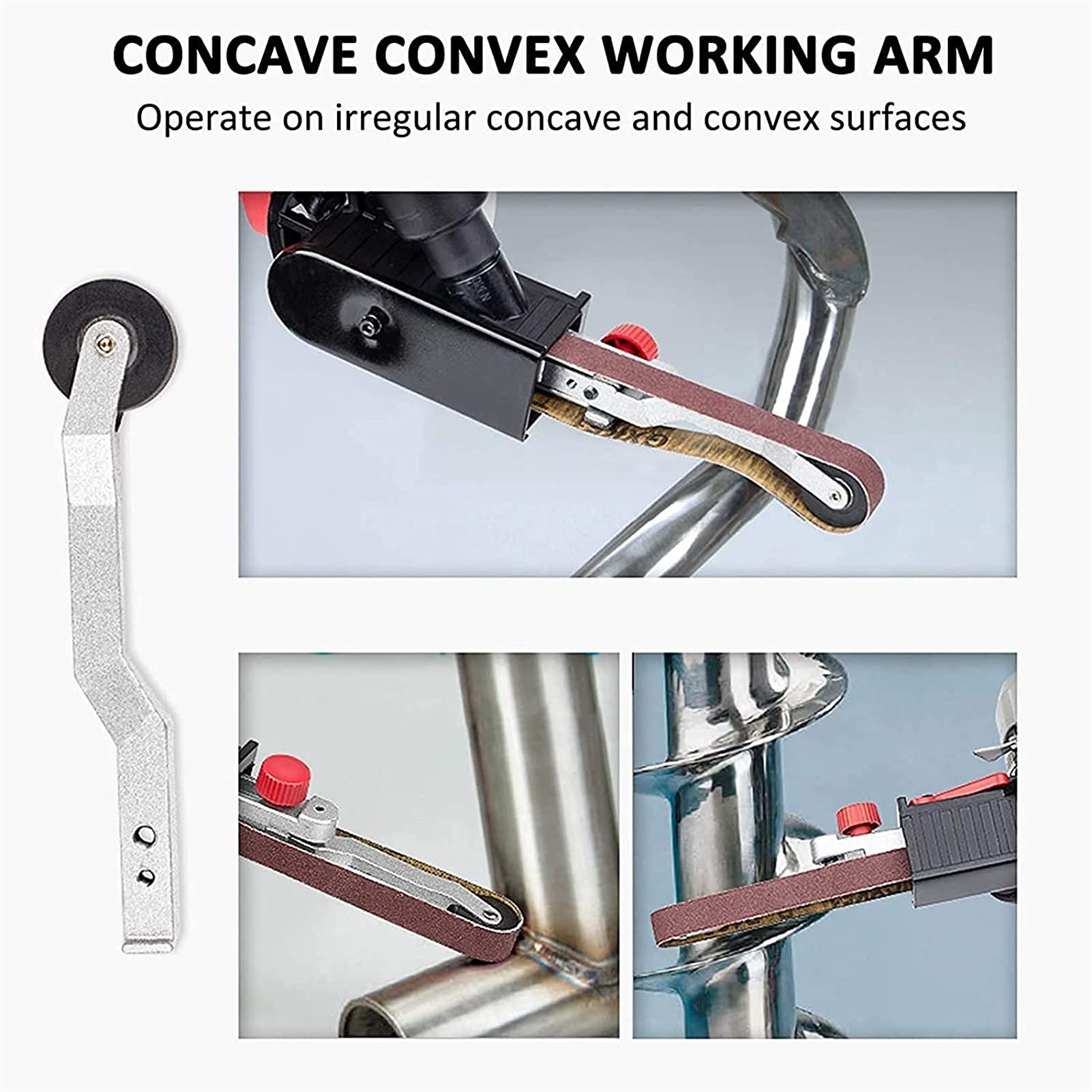 Adaptador De Lijadora De Banda, Mini Accesorios Para Herramientas De Lijado De Carpintería, Instalación Ajustada Para Husillo De 10 Mm Para Madera, Tubos De Metal, Huecos Y Esquinas, Lijadoras De Ban