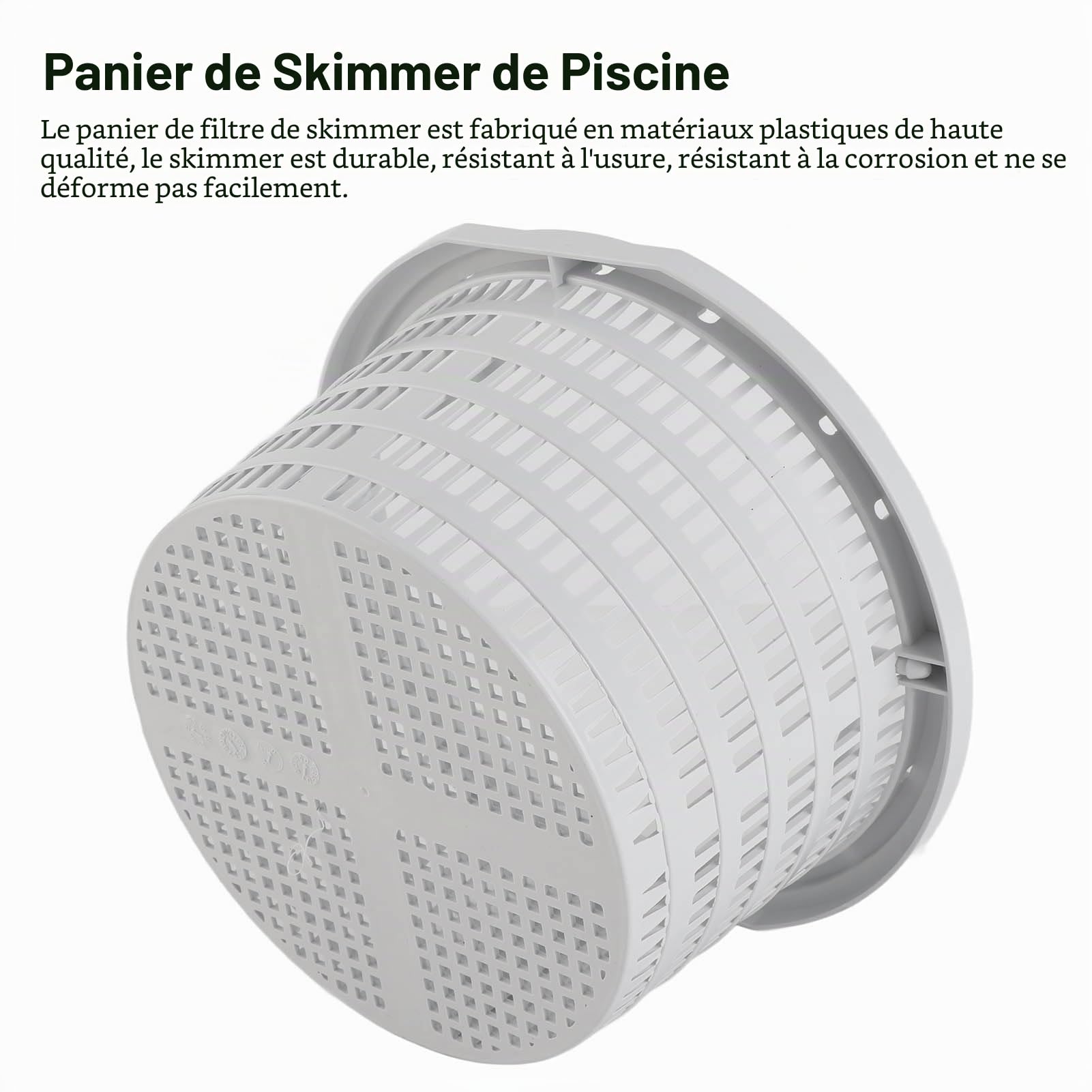 Panier Skimmer, Filtre à Panier Skimmer Multi-Usage avec poignée pour faciliter Le Nettoyage de la Piscine