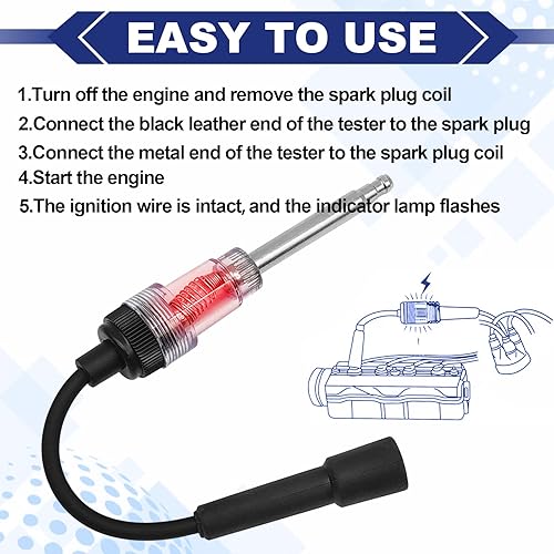 Miniatura 7 de Probador de bujías en línea, encendido de motor de vehículo de motor pequeño, detector de diagnóstico de armadura, adecuado para automóviles,