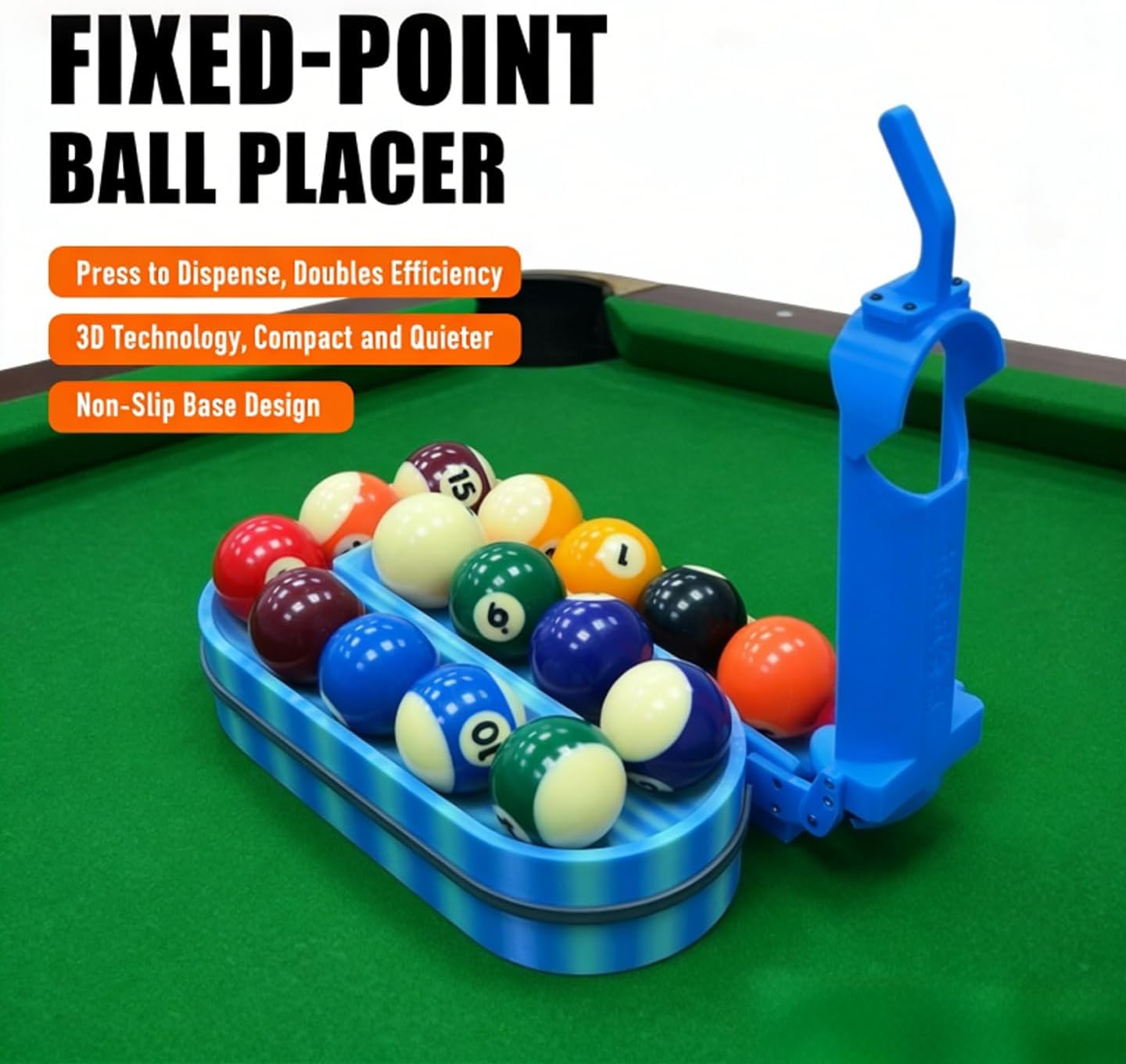 Precision Pool Ball Rack: 3D Printed Billiards Training Tool for Consistent Practice, Creates Perfect Triangle in Seconds