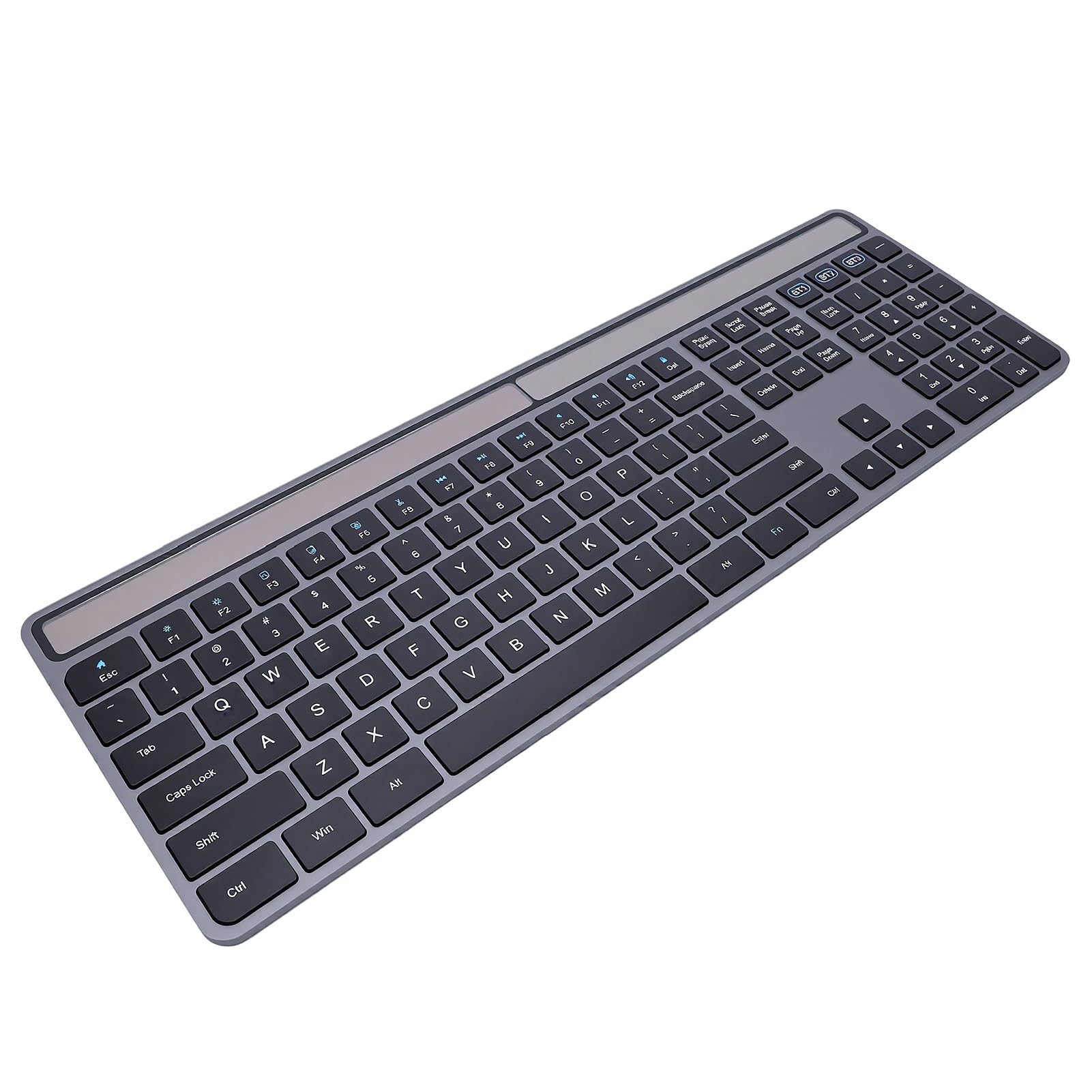 Tastiera Wireless a Ricarica Solare 109 Tasti in Lega di Alluminio