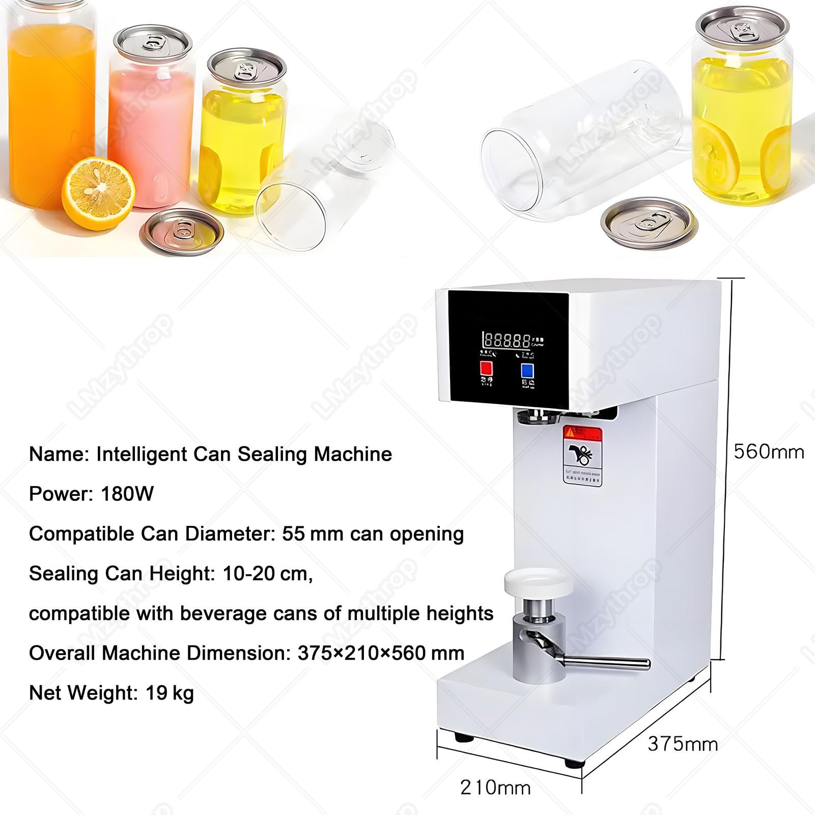 Sigillatrice Automatica per Lattine, Semi-Automatic Can Sealing Machine White