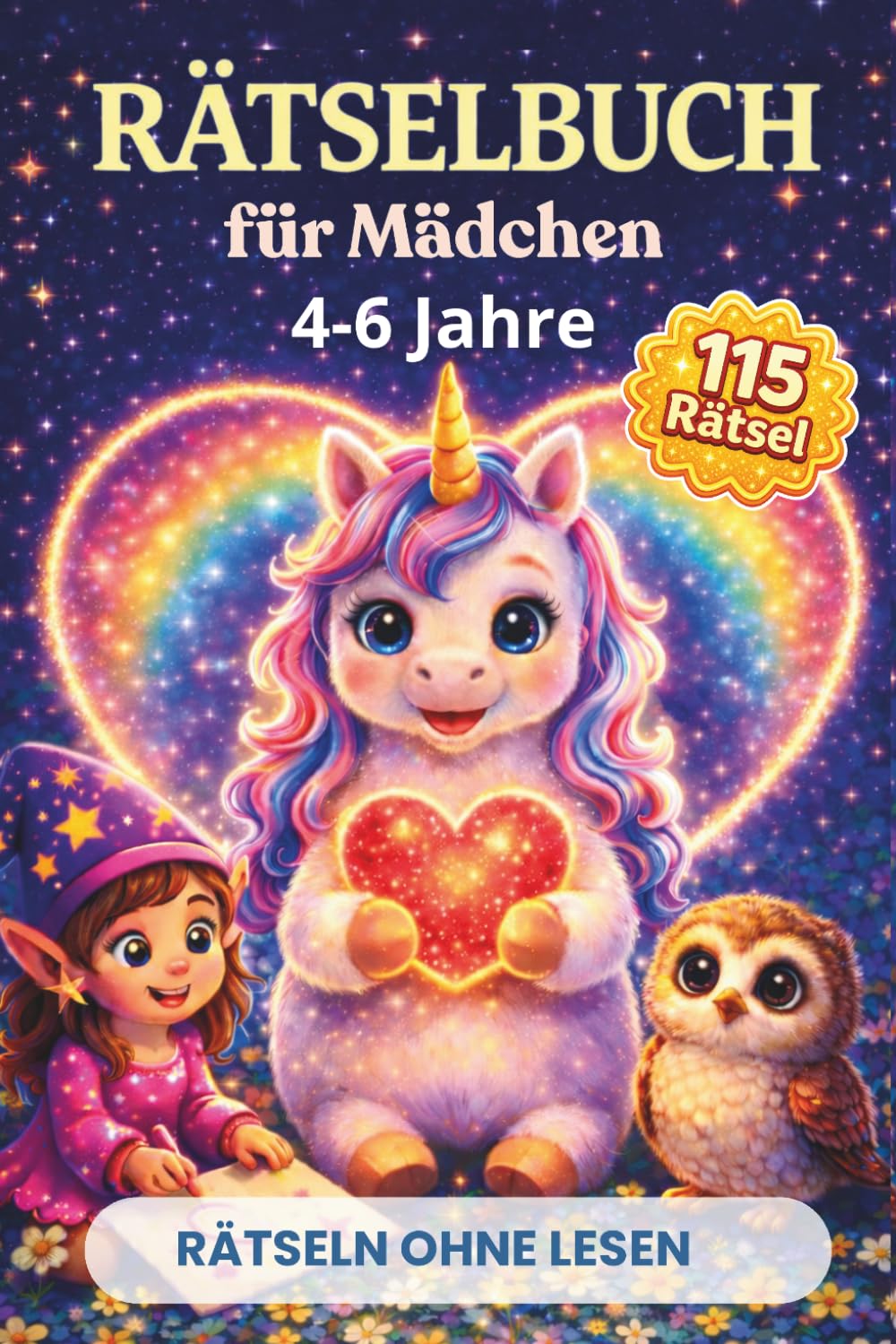 Rätselbuch für Mädchen 4–6 Jahre. Rätseln ohne lesen: Rätselheft für unterwegs für Kinder im Kindergarten, in der Vorschule und in der 1. Klasse. ... – Rätselspaß für die Ferien und unterwegs)