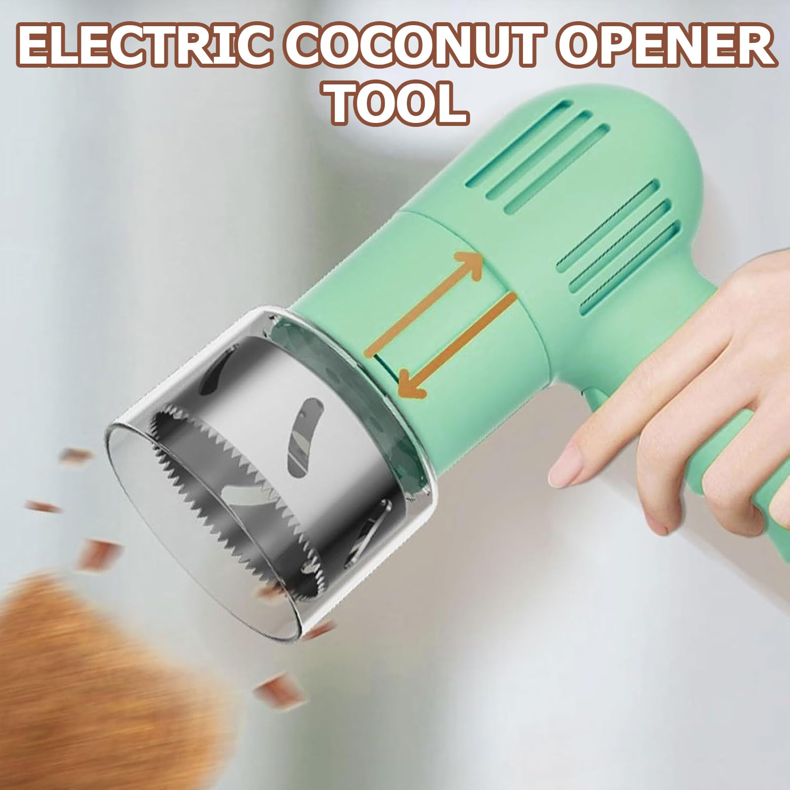 Abridor automático de coco, herramienta eléctrica recargable para agujeros de coco maduro, abridor fácil de acero inoxidable para puestos, tiendas de frutas, supermercados