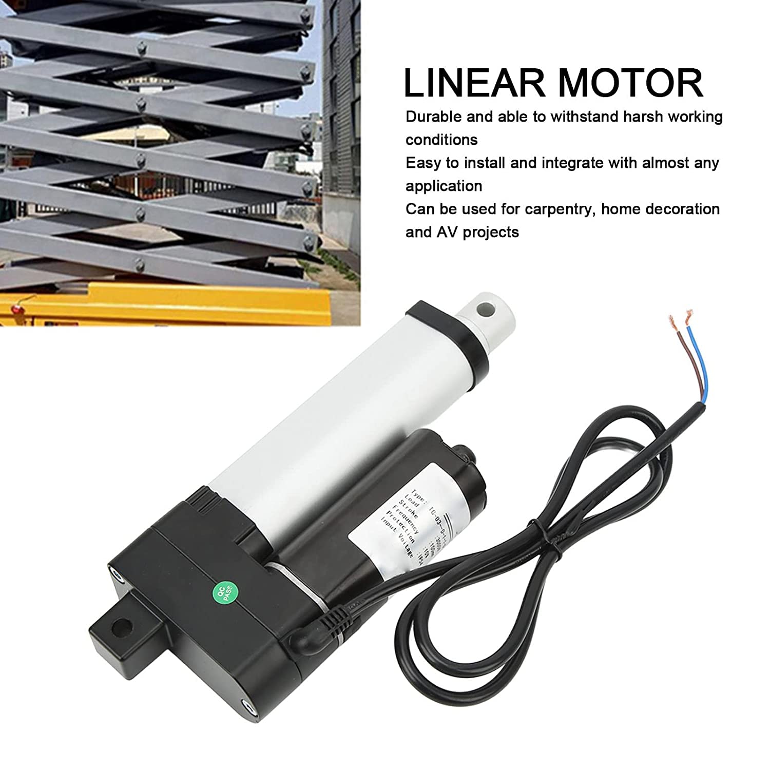 Actionneur Linéaire électrique, Lourd 3000N 684lbs Lift 300mm Actionneur de Mouvement, à Faible Bruit, pour Lit électrique, canapé électrique, Tige de Levage de Stand (24V