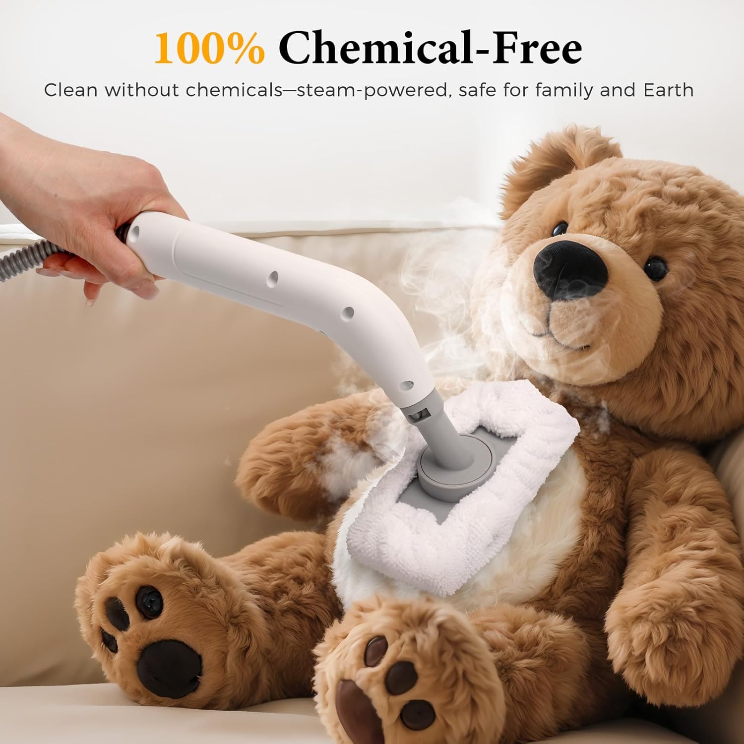 Steam Cleaner for Home, All-in-One Kit Handheld Steamer for Cleaning, 15s Heat-Up, Steam Adjustable, Suitable for Tile, Grout, Window, Bathroom, Kitchen, Fabric - Image 3