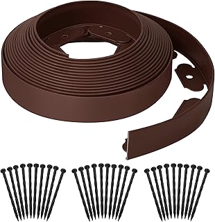 FIAWOJA Landscape Edging 32.8 ft. x 1.97 in. Lawn Plastic Edging with 30 Spikes, Quick Installation, No-Dig Garden Edging ...