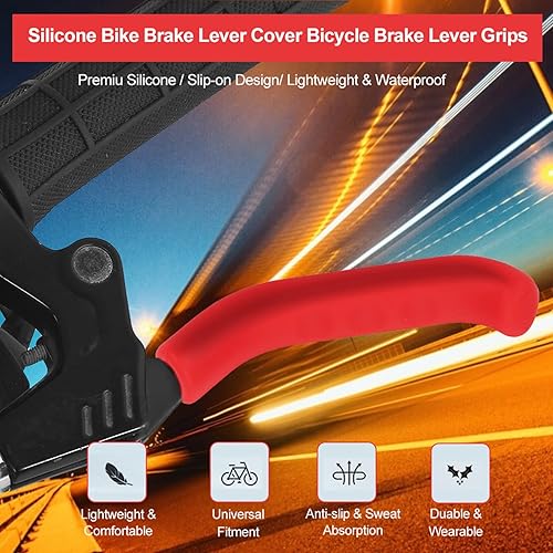 Miniatura 2 de Zerone Empuñaduras de freno de bicicleta de 5 colores, cubierta de palanca de freno de bicicleta antideslizante, impermeable, protector de ciclismo,