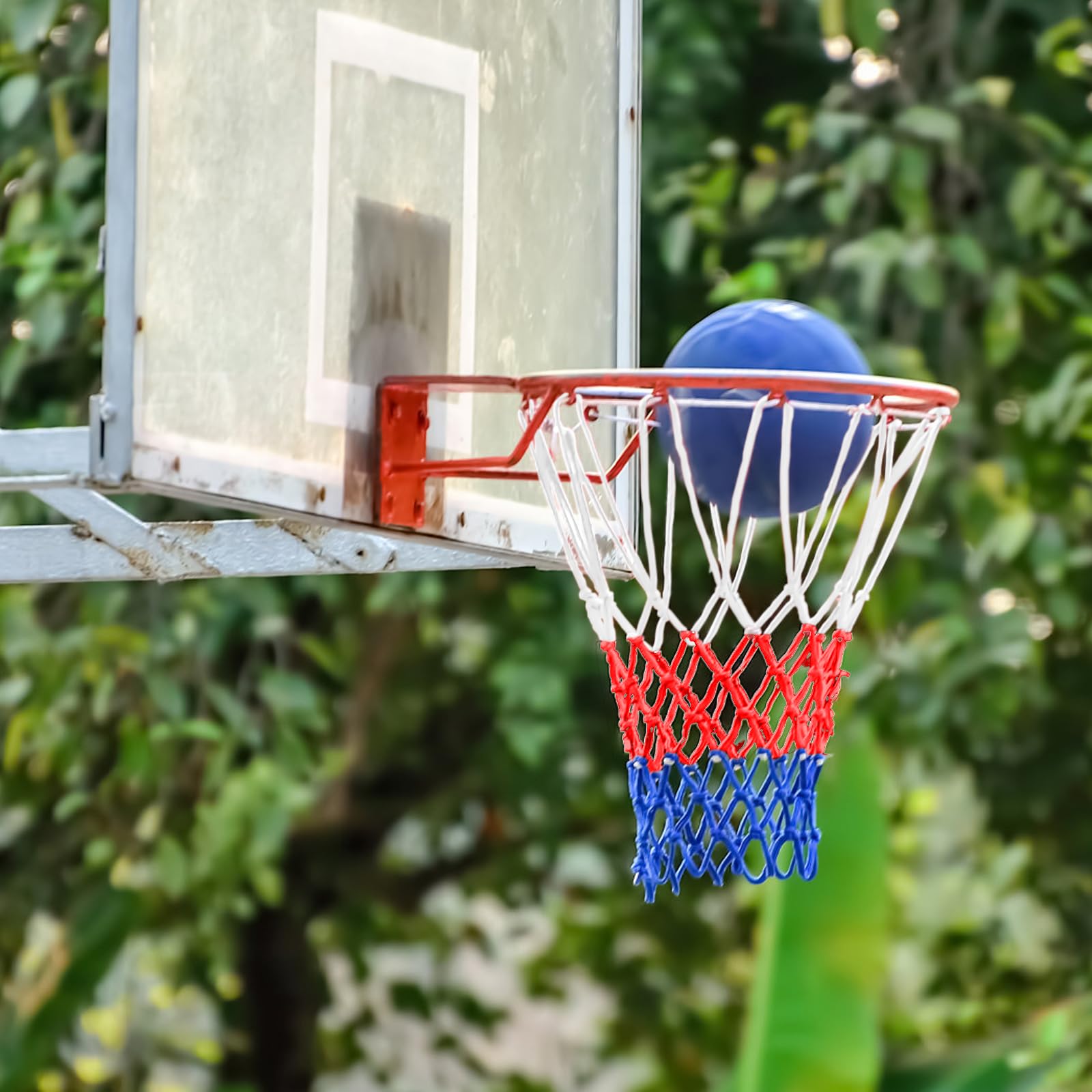 Scettar 5 Pezzi Rete da Basket,4mm Rete Canestro Basket Esterno Rimovibile,Retina Canestro Basket in Nylon,Retina Basket per Campi Scolastici, Basket, Interni ed Esterni