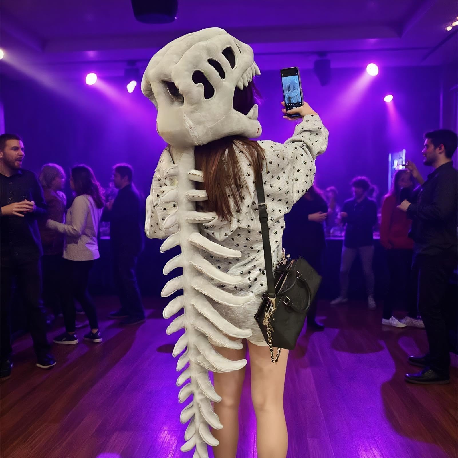 Kostium Dinozaura Dla Dzieci Pluszowe Zabawki Szkielet Do Noszenia | Halloweenowe Nakrycie Głowy Cosplay Smocza Kość Dla Dzieci Dziewczynki Chłopcy Kobiety Mężczyźni Karnawał Impreza Święto
