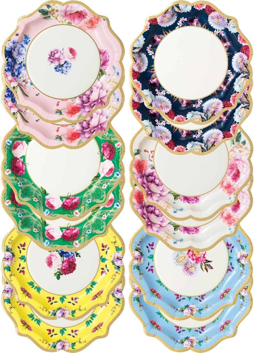 Talking Tables Truly Floral Scrumptious Plates 12 Pack, Medium