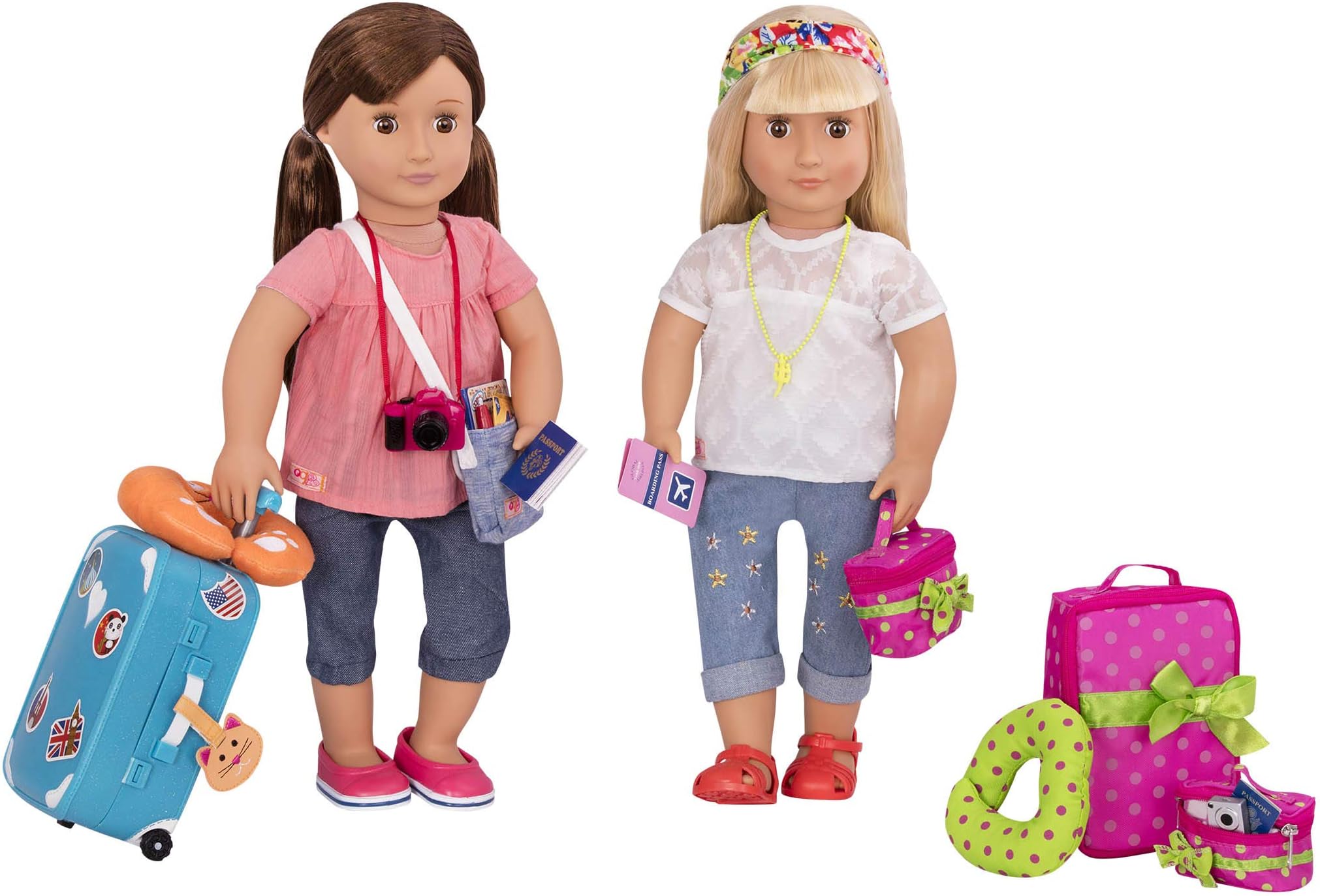 Our Generation BD37157Z Well Travelled Luggage Set Doll Accessories, Various