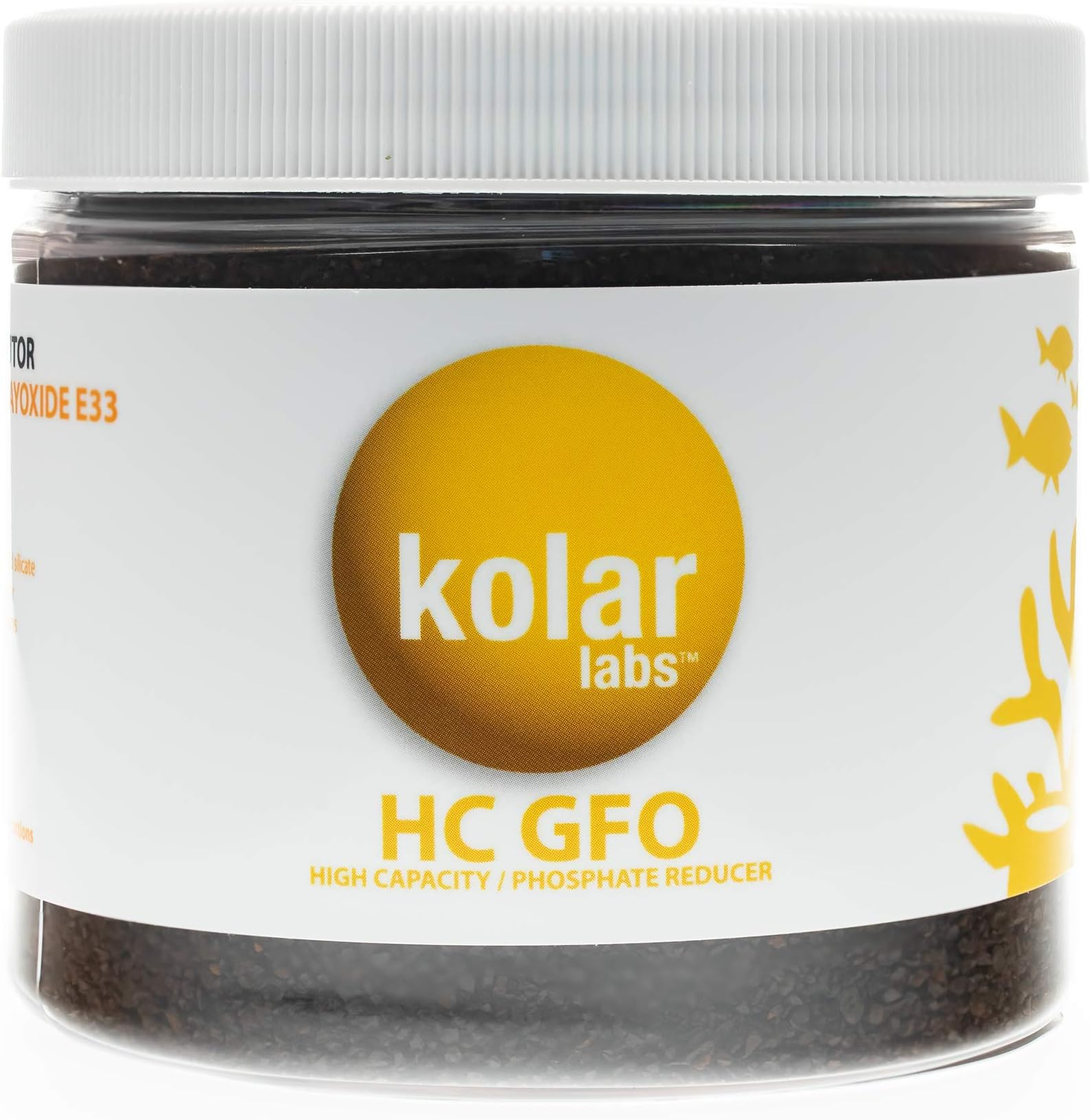 GFO HC - High Capacity Bayoxide E33HC Phosphate Remover - for Fish Tanks, Aquariums & Ponds, 350g (16oz Jar, 0.77lb), By Kolar Labs