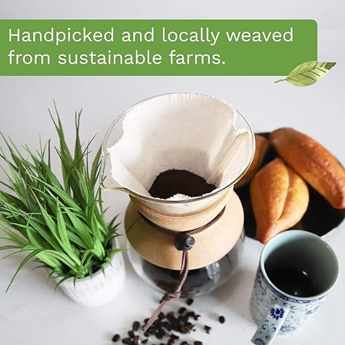 Miniatura 3 de TGP - Cono de filtro de café de cáñamo orgánico n.º 4, paquete de 3, filtros de café de tela de algodón