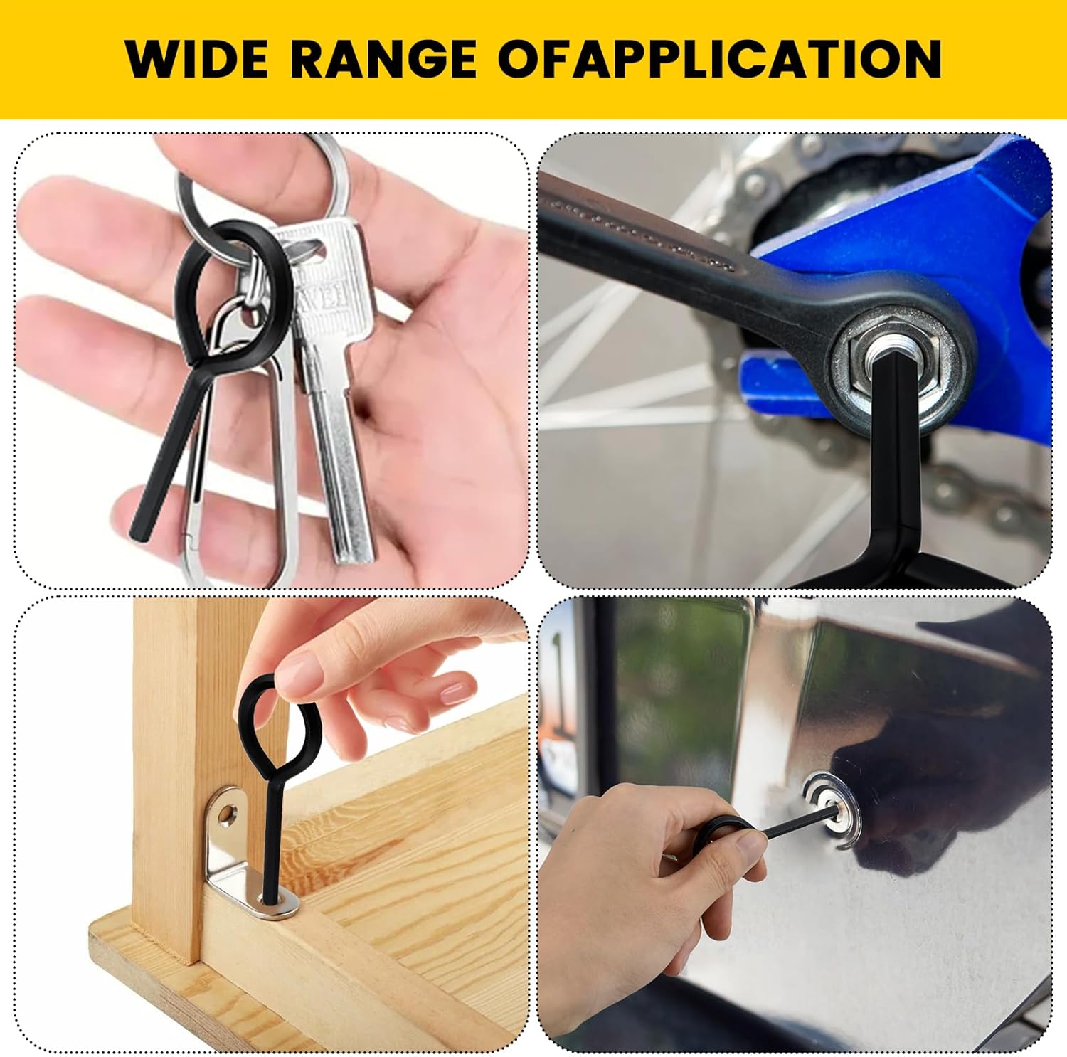 Aifeier ET 15pcs 5/32 Inch Allen Wrench - Standard Hex Dogging Key with Full Loop, Metal Allen Wrench Door Key for Push Bar Panic Exit Devices, Handcuff Keychain & Small Hole Repair