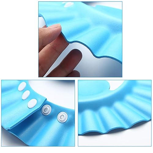 Miniatura 5 de Gorro azul para baby shower, gorro de champú de baño, gorra de visera ajustable, protege tus ojos y cara del agua, adecuado para bebés, niños y