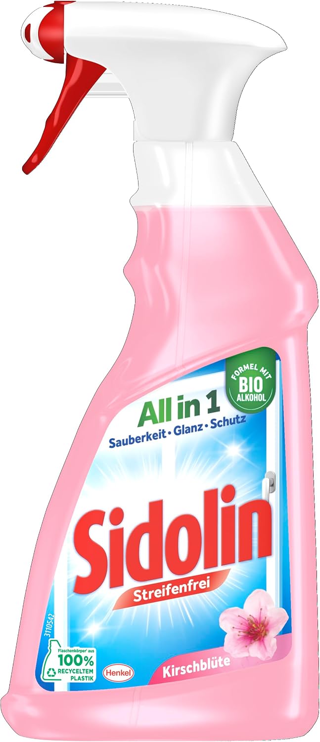 (-25%) Sidolin Streifenfrei All in 1 Kirschblüte Glasreiniger (500ml), Blumenduft