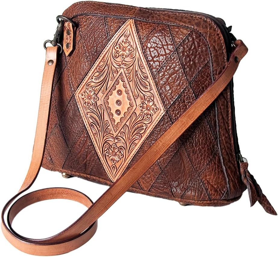 American Darling Crossbody Hand Tooled Genuine Leather Women Bag Western Handbag Purse