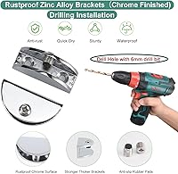 Vista 4 de Estantes de ducha esquineros de cristal, estantes de vidrio flotante templado, montaje en pared, organizador de ducha, estante de esquina de baño