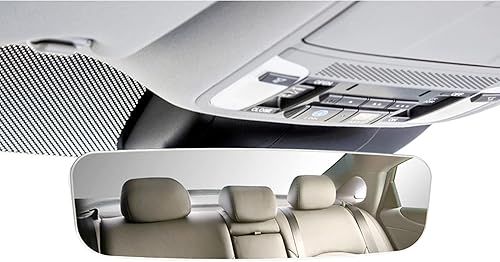 Miniatura 5 de DABOK - Espejo retrovisor panorámico de gran angular sin marco, espejo retrovisor universal con clip interior en espejo retrovisor plano, sin punto