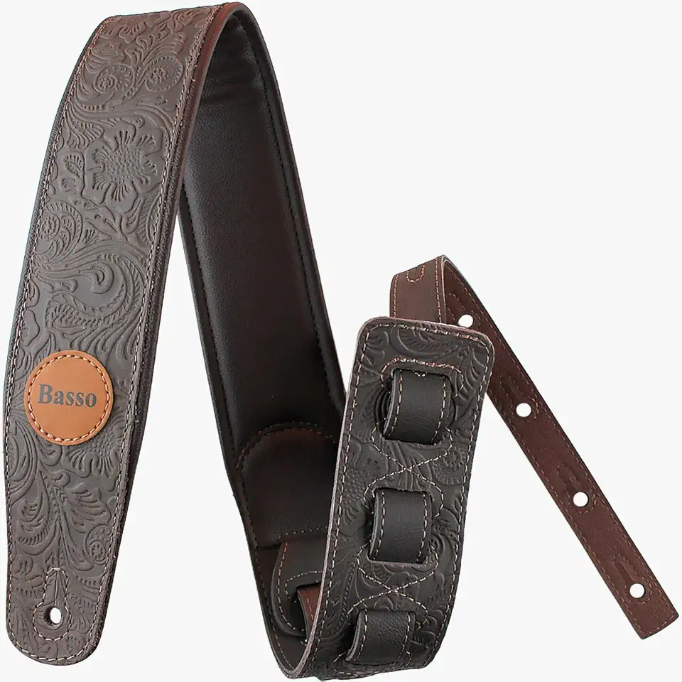 Correia em couro para violão, guitarra e contrabaixo - VT SL 82 - Basso