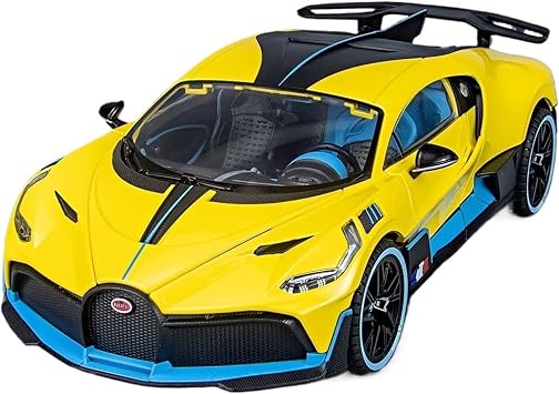 Finished Scale Model Alloy 118 for Bugatti Divo Large Size Simulation Car Model Sound and Light Vehicle Model Miniature Car PresentsYellow