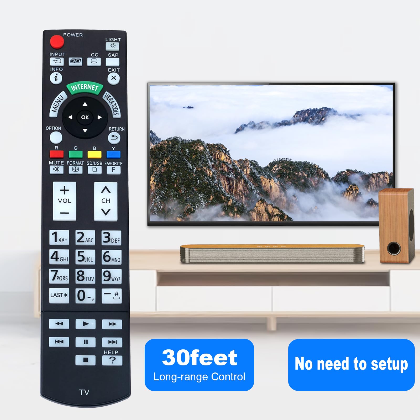 Remote For Panasonic TC-L42E50 TC-55LE54 TH-50PX77 TH-50PX77U
