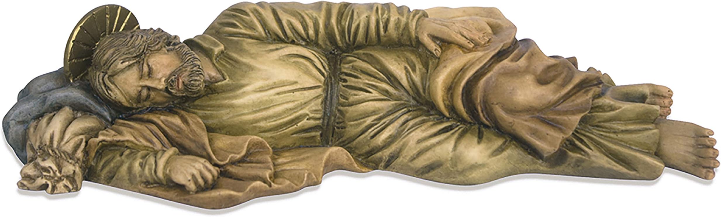 VILLAGE GIFT IMPORTERS Toccare Beautiful Sleeping Saint Joseph Statue 8"