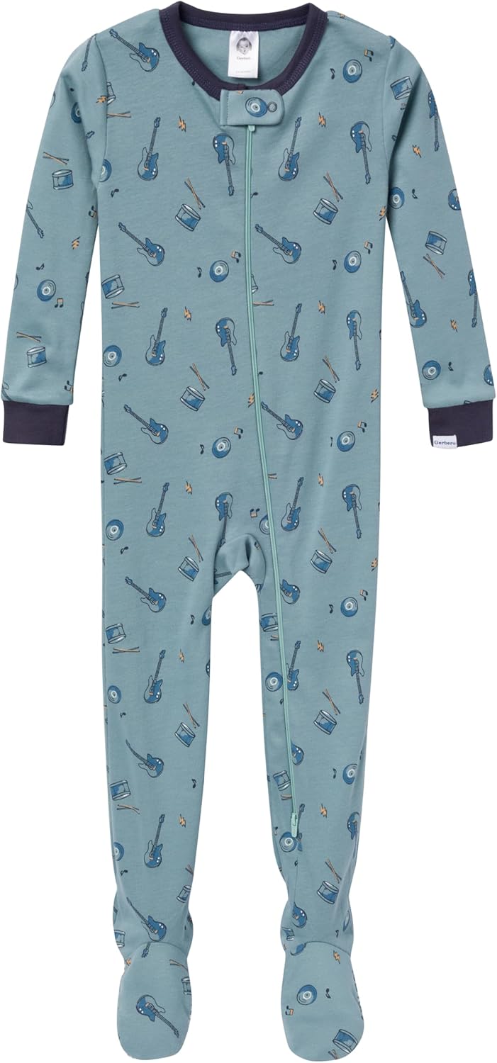 Gerber Baby-Boys 2-Pack Footed Pajamas, Guitars, 5T - Image 2