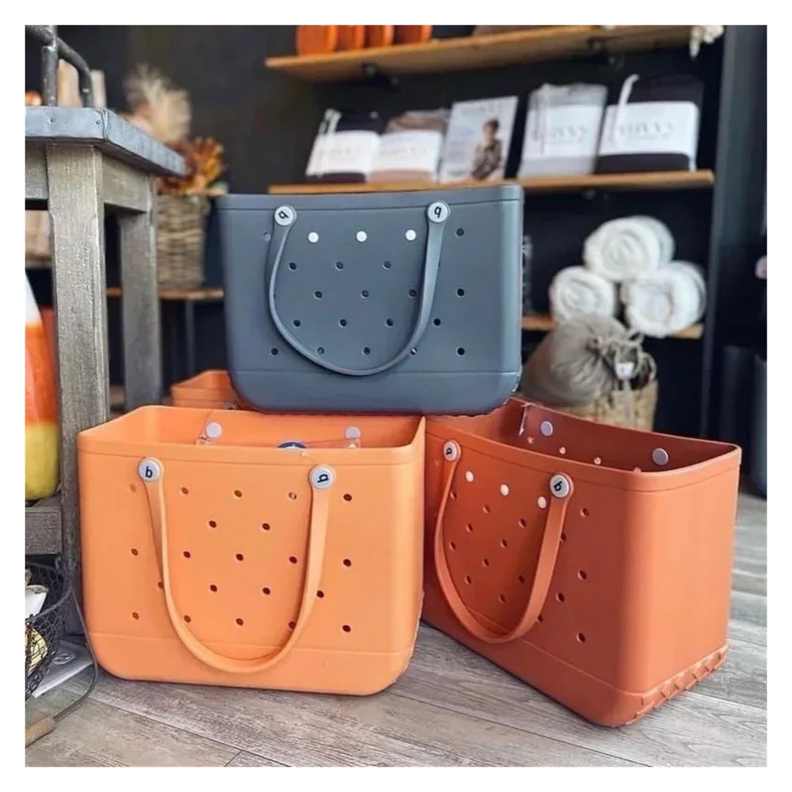 Borsa da spiaggia XL extra large Cestino portaoggetti impermeabile in EVA for viaggi, picnic, campeggio all'aperto