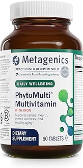 PhytoMulti with Iron - Daily Multivitamin for Men & Women with Phytonutrients* - Methylfolate, Vitamins A‑K, Zinc & B6 - Iron Bisglycinate 18 mg - Non‑GMO, Gluten‑Free - 60 Tablets