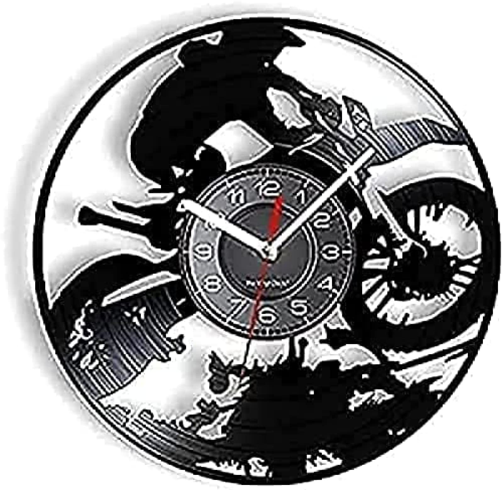 Horloge moto racing en vinyle pour personnaliser un salon de motard passionné