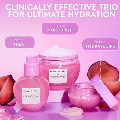 Miniatura 7 de Glow Recipe Plum Plumping & Hydrating Hyaluronic Acid Coreano Skin Care Serum - Suero facial antioxidante antienvejecimiento + vitamina B5 para