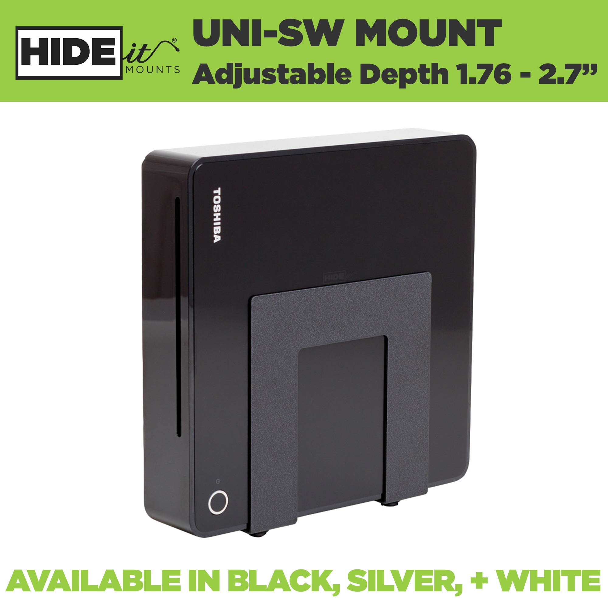 HIDEit Mounts UniSW VESA Mount Black Steel Adjustable Small and Wide