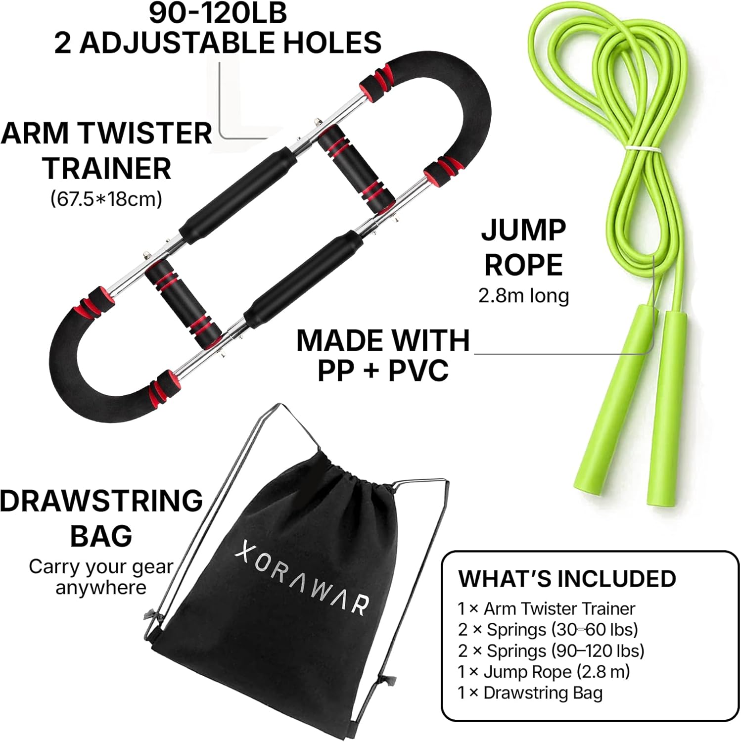 Twister Arm Trainer for Men 30–120 lbs | 1 Extra Pair of Spring | Fitness Equipment | Gym Equipment for Home | Chest and Arm Trainer | Arm Exercise Equipment | Calisthenics Equipment