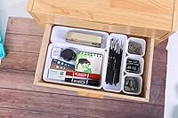 Vista 5 de 25 PCS White Drawer Organizer Set, 4 Size Interlocking Plastic Storage Bins for Office Supplies, Jewelry Makeup Vanity, Bathroom Kitchen, Home