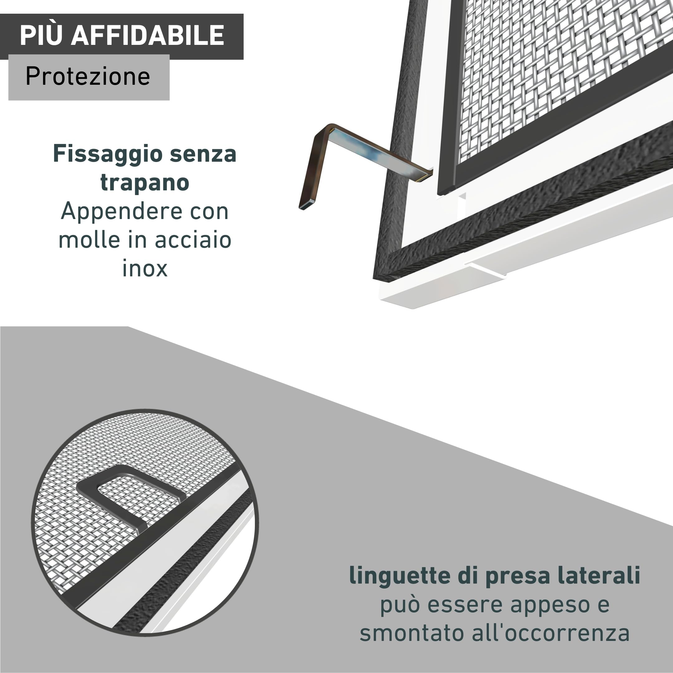 Windhager Zanzariera Basic, finestra del telaio, zanzariera per finestra, kit fai da te, 100 x 120 cm, bianco, 04504