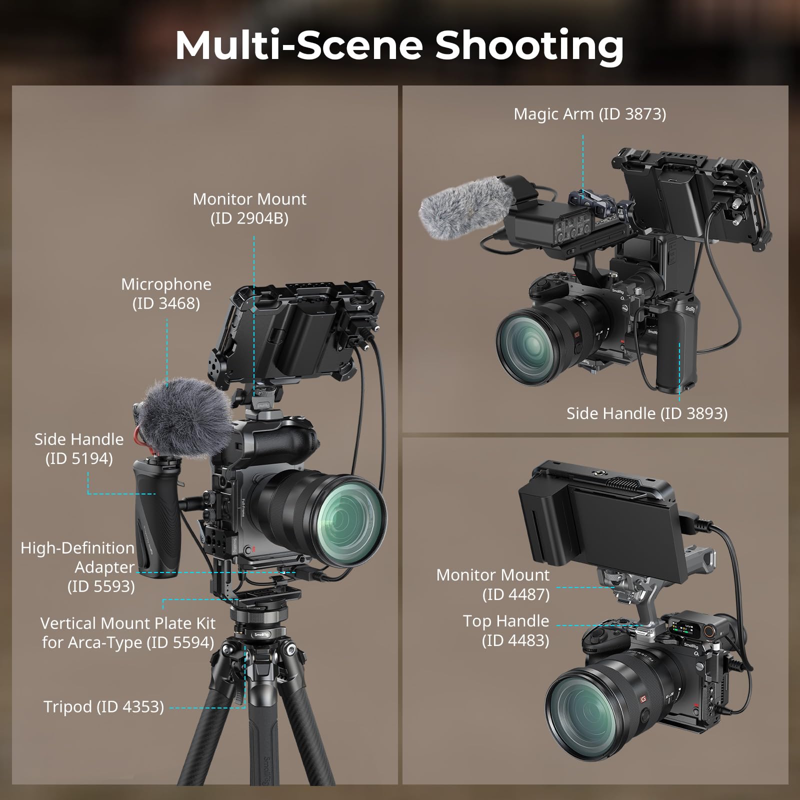 SMALLRIG Cage pour Appareil Photo pour Sony FX2, HawkLock à Fixation Rapide FX2 avec Plaque Supérieure, Serre-Câble HDMI, Compatible avec Poignées Supérieures XLR d'origine - 5587